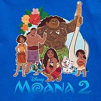 Disney Collection Little & Big Kid Boys Crew Neck Short Sleeve Regular Fit Princess Moana Graphic T-Shirt