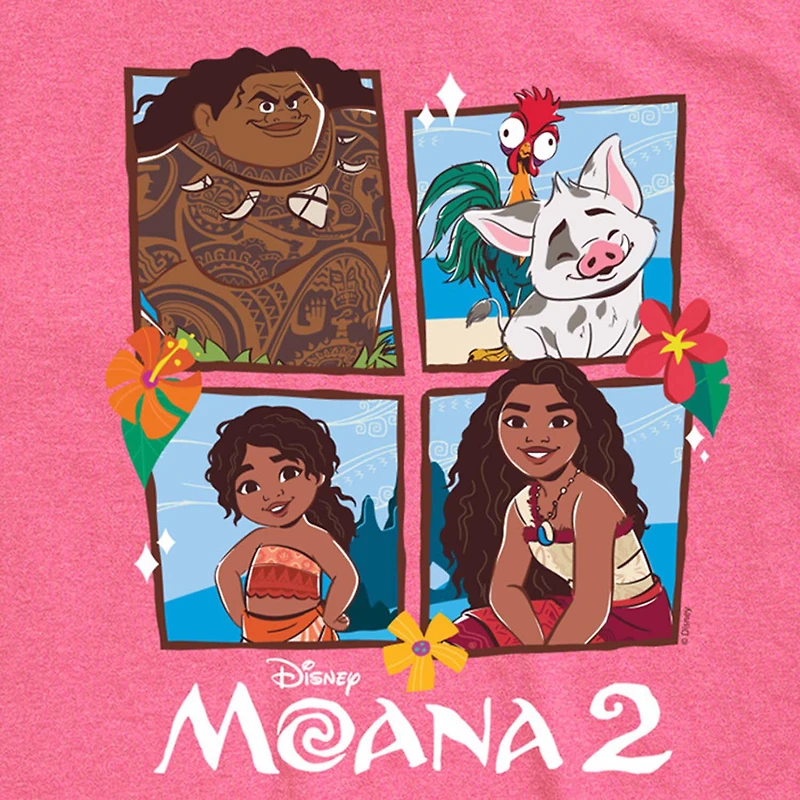 Disney Collection Little & Big Kid Girls Crew Neck Short Sleeve Regular Fit Princess Moana Graphic T-Shirt