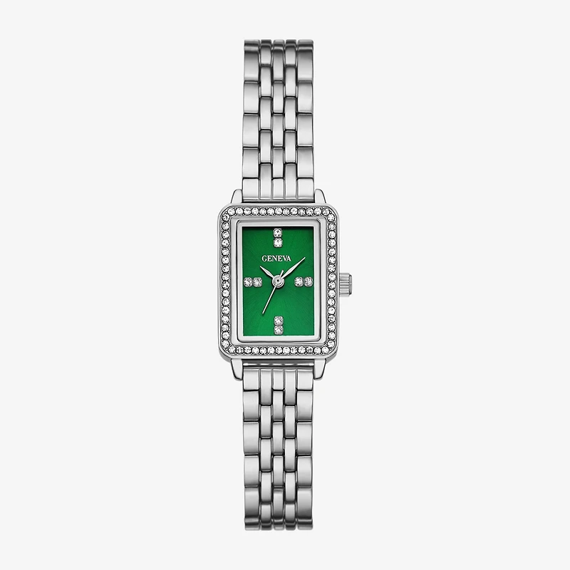 Geneva Womens Crystal Accent Silver Tone Bracelet Watch Fmdjm308