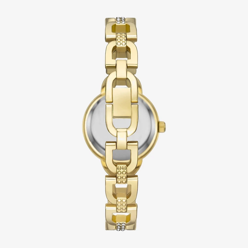 Geneva Womens Crystal Accent Gold Tone Bracelet Watch Fmdjm314