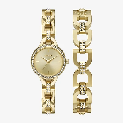 Geneva Womens Crystal Accent Gold Tone Bracelet Watch Fmdjm314
