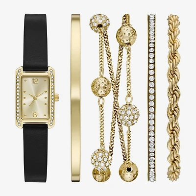 Womens Crystal Accent Brown 5-pc. Watch Boxed Set Fmdjset357
