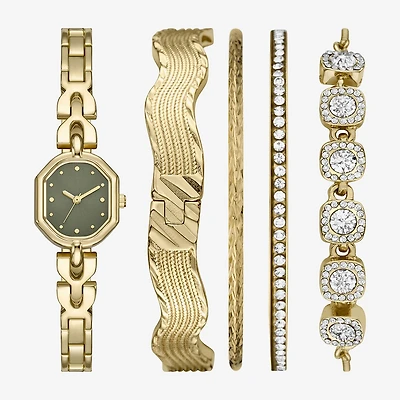 Womens Gold Tone 5-pc. Watch Boxed Set Fmdjset359