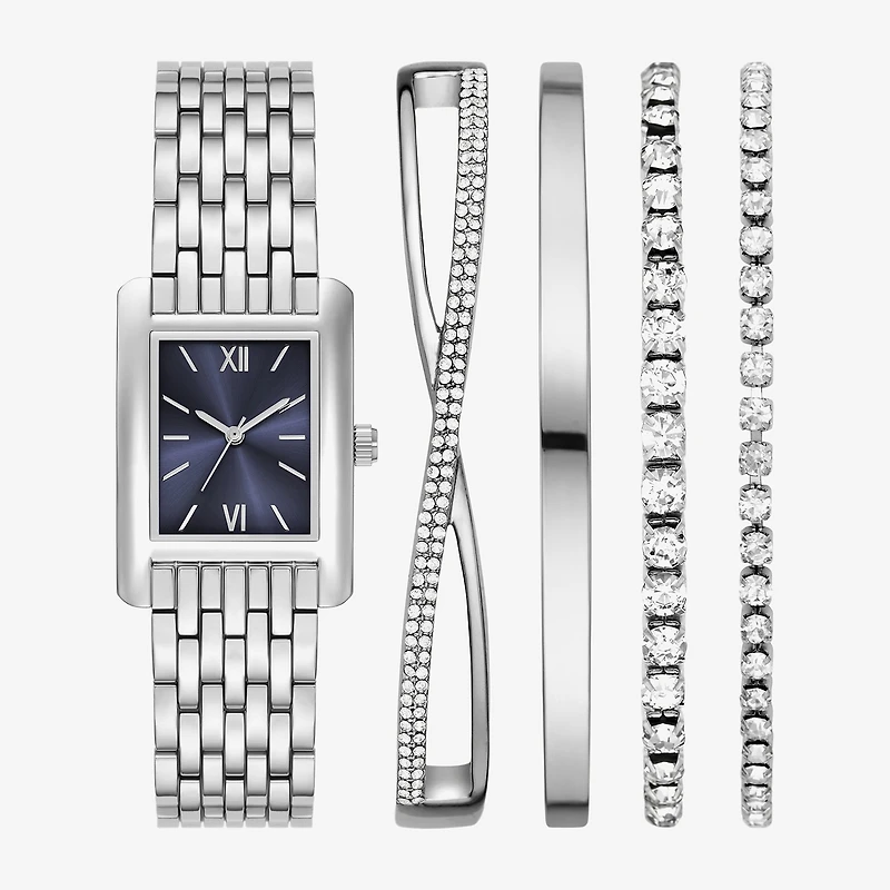 Womens Silver Tone 5-pc. Watch Boxed Set Fmdjset362