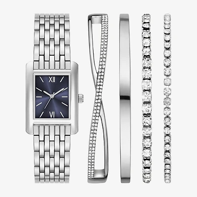 Womens Silver Tone 5-pc. Watch Boxed Set Fmdjset362