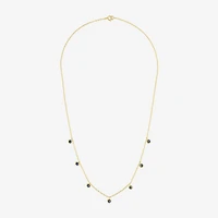 Lab Created Gemstone 14K Gold Over Silver 18 Inch Station Necklace
