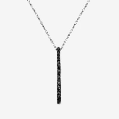 Womens 3/8 CT. T.W. Natural Black Diamond Sterling Silver Round 18 Inch Pendant Necklace