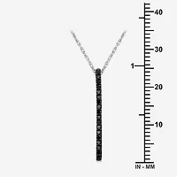 Womens 3/8 CT. T.W. Natural Black Diamond Sterling Silver Round 18 Inch Pendant Necklace