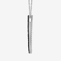 Womens 3/8 CT. T.W. Natural Black Diamond Sterling Silver Round 18 Inch Pendant Necklace