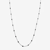 Womens 1 CT. T.W. Natural Black Diamond Sterling Silver Round 18 Inch Pendant Necklace