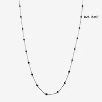 Womens 1 CT. T.W. Natural Black Diamond Sterling Silver Round 18 Inch Pendant Necklace