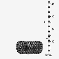 Womens 2 CT. T.W. Natural Black Diamond Sterling Silver Round Cocktail Ring