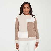 Alfred Dunner Vienna Womens Cowl Neck Long Sleeve Pullover Sweater