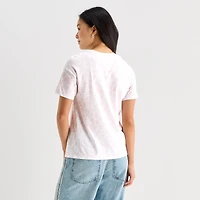Womens Juniors Crew Neck Short Sleeve Regular Fit Kuromi My Melody Graphic T-Shirt