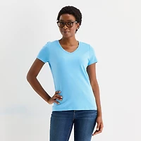 St. John's Bay Womens Tall V Neck Short Sleeve T-Shirt