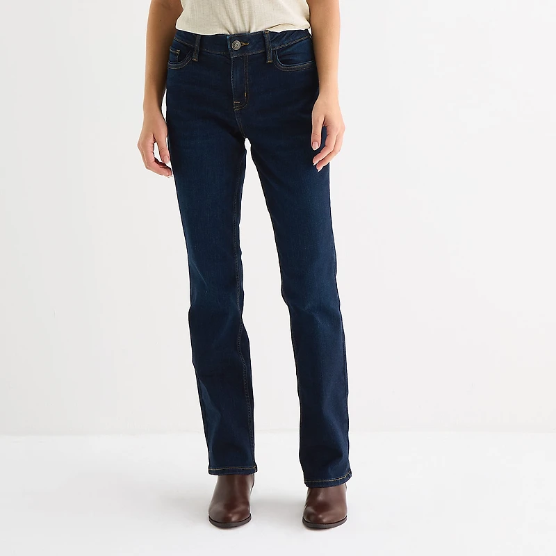 Liz Claiborne Sara Womens Mid Rise Bootcut Jean