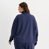 Stylus Womens Plus Funnel Neck Long Sleeve Sweatshirt