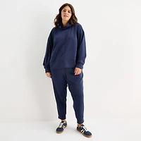 Stylus Womens Plus Funnel Neck Long Sleeve Sweatshirt