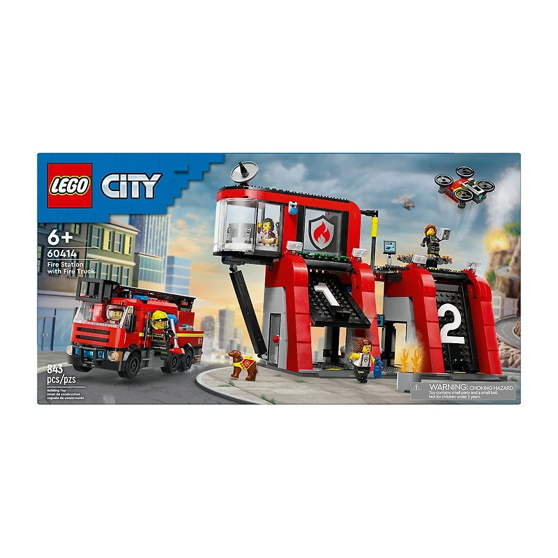 LEGO® City Fire Station Building Blocks 843-pc.