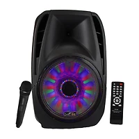 beFree Sound 15 Inch Bluetooth Tailgate Speaker with Sound/Volume Reactive Lights