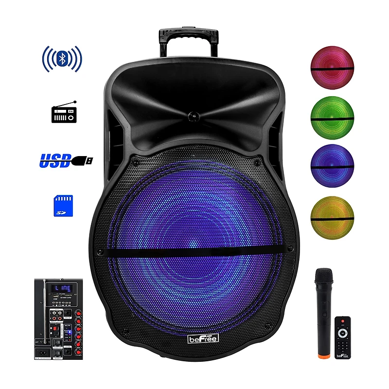 BeFree Sound 18 Inch Blutooth Portable Rechargeable Party Speaker