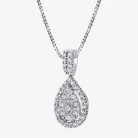Diamond Blossom (H-I / I1) Womens 1 CT. T.W. Lab Grown White Diamond 10K Gold Pear 18 Inch Pendant Necklace