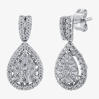 Diamond Blossom (H-I / I1) Womens 1 CT. T.W. Lab Grown White Diamond 10K Gold Pear Drop Earrings