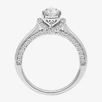 (I / I1) Womens 1 CT. T.W. Lab Grown White Diamond 10K or 14K Gold Pear Solitaire Engagement Ring