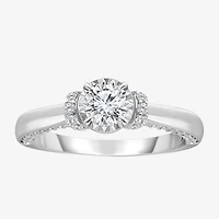 (I / I1) Womens 1 CT. T.W. Lab Grown White Diamond 10K Gold Round Solitaire Engagement Ring