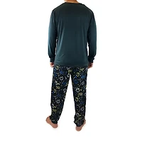 SmileyWorld Mens Crew Neck Long Sleeve 2-pc. Pajama Set