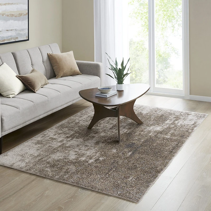 Madison Park Alexandria Cozy Shag Abstract Machine Woven Skid Resistant Indoor Rectangular Area Rug