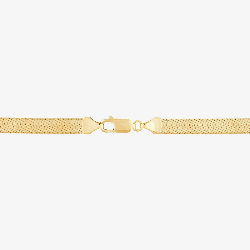 Made in Italy Womens 14K Gold 18 Inch Herringbone Chain Necklace