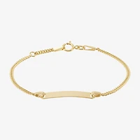 Girls 14K Gold 5 1/2 Inch Solid Curb Id Bracelet