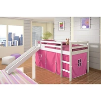 Tent Twin Low Loft Bed with Slide &
