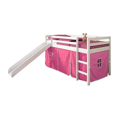 Tent Twin Low Loft Bed with Slide &