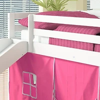 Tent Twin Low Loft Bed with Slide &