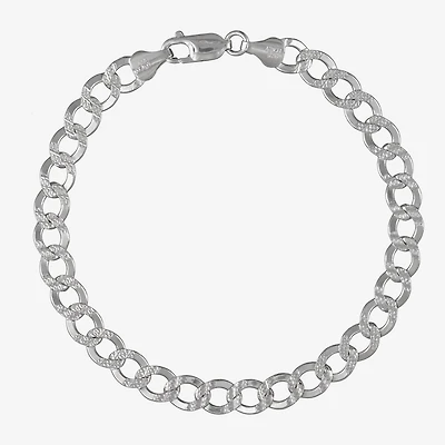 Made in Italy Mens Sterling Silver 8 1/2 Inch Solid Curb Chain Bracelet