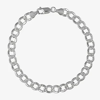 Made in Italy Mens Sterling Silver 8 1/2 Inch Solid Curb Chain Bracelet