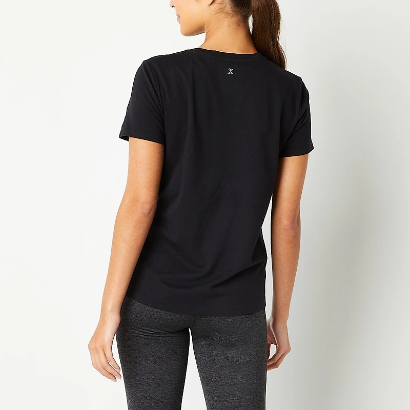 Xersion Womens Cotton Crew Neck Short Sleeve T-Shirt