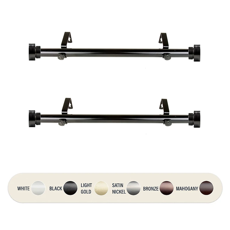 Rod Desyne (Set Of 2) Basic Side 1 Adjustable Curtain