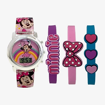 Disney Minnie Mouse Girls Multicolor 4-pc. Watch Boxed Set Mn40148jc