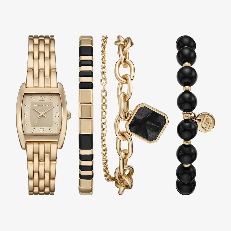 Skechers Womens Gold Tone 4-pc. Watch Boxed Set Sr9134
