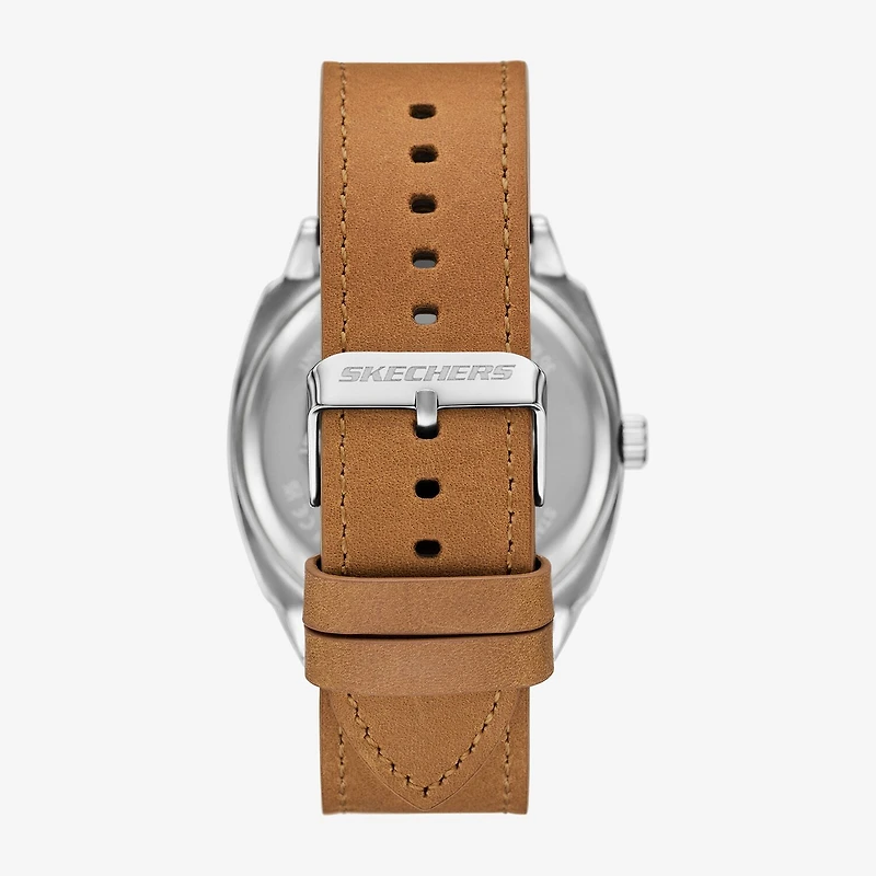 Skechers Mens Brown Leather Strap Watch Sr5274