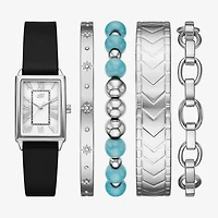 Skechers Womens Black 5-pc. Watch Boxed Set Sr9132