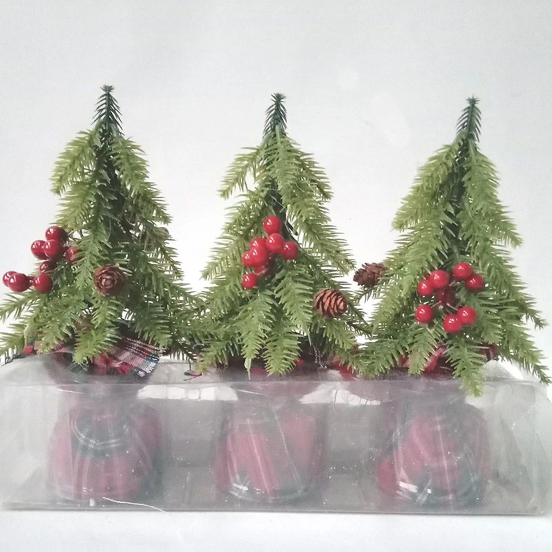Northlight 9" Mini Downswept Pine Artificial With Pine Cones Pine Christmas Tree