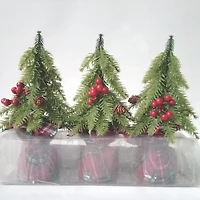 Northlight 9" Mini Downswept Pine Artificial With Pine Cones Pine Christmas Tree