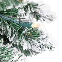 Northlight 4ft Prelit Pencil Flocked Alpine Artificial Clear 4 Foot Flocked Pine Christmas Tree