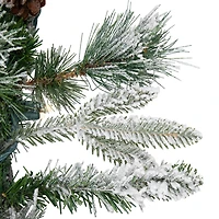 9' x 14'' Pre-Lit Flocked Mixed Rosemary Emerald Pine Artificial Christmas Garland - Clear LED Lights