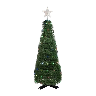4' Green Color Changing Multiple Function Pop Up Artificial Outdoor Christmas Tree