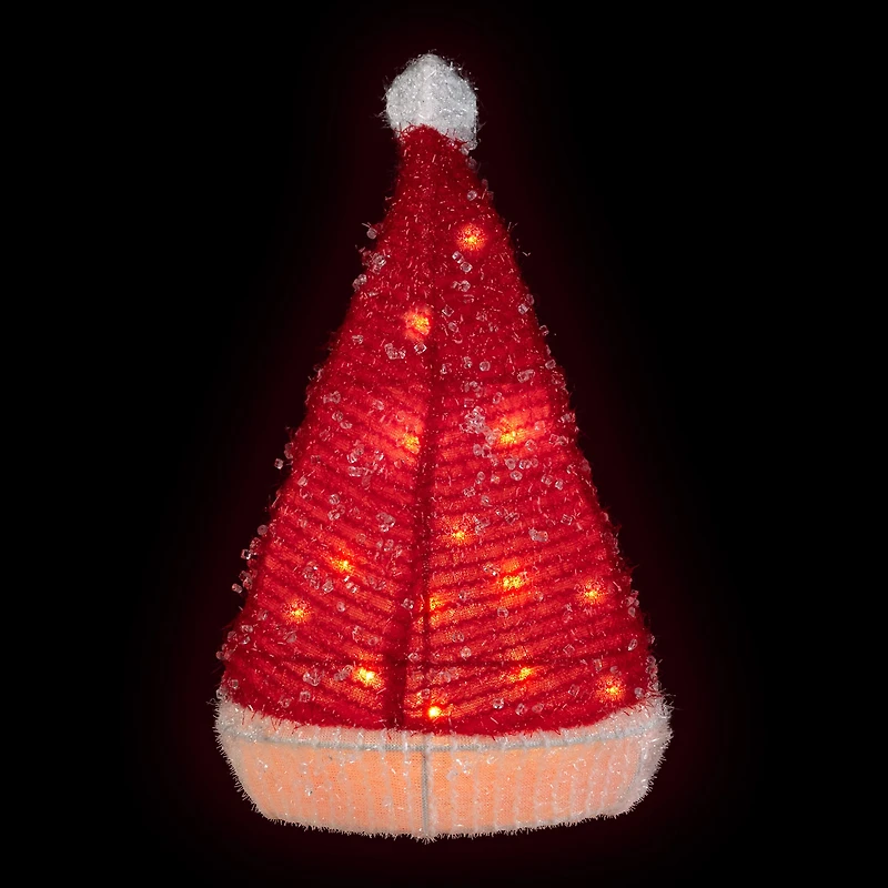 12.25'' Lighted Santa Hat Christmas Tree Topper Clear Lights